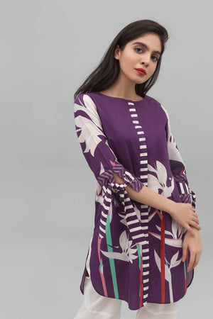 Purple Floral Buzz Fusion Printed Shirt In 100% Cotton (minimum 30 pieces & 10 from one design) - yesonline.pk