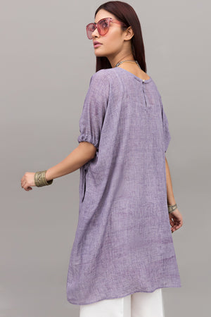 Tie-sleeve Airy Cotton-blend Blouse By Yesonline.Pk - yesonline.pk