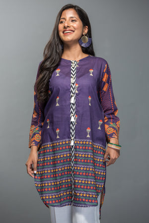 Purple Pennant-Unstitched Printed 1-Piece. - yesonline.pk