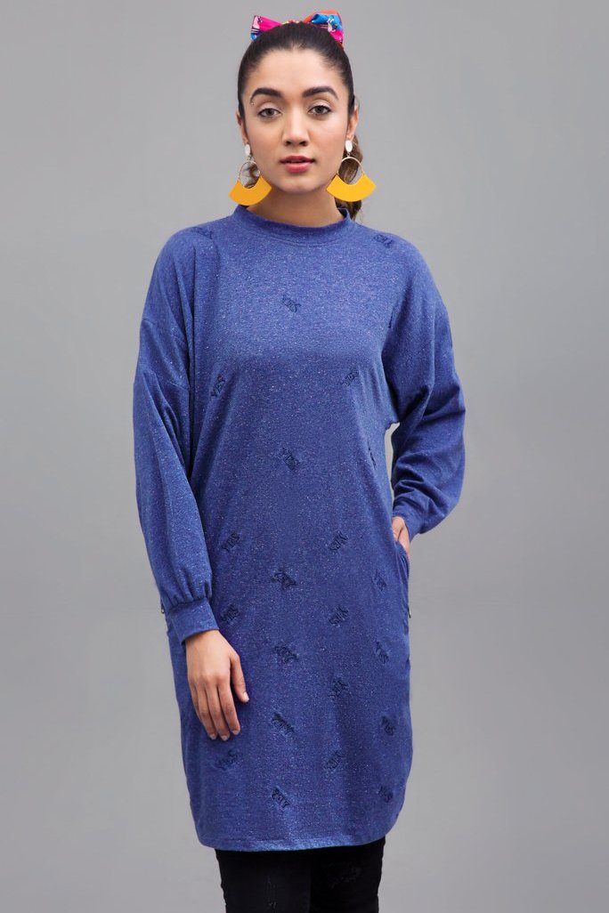 Loose Fit Top Fabric Melange Jersey By Yesonline.Pk - yesonline.pk